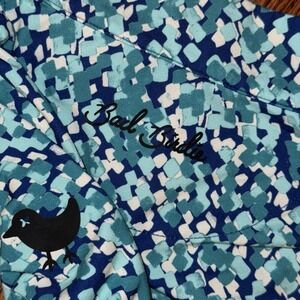 Bad Birdie Performance 1/4 Zip Pullover Mens 2XL Blue Geometric Aqua Long Sleeve